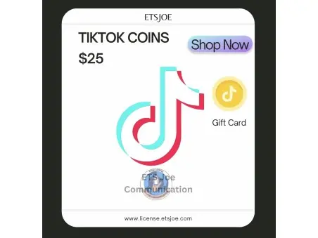 TikTok Coins(Pièce) Carte cadeau de 25$