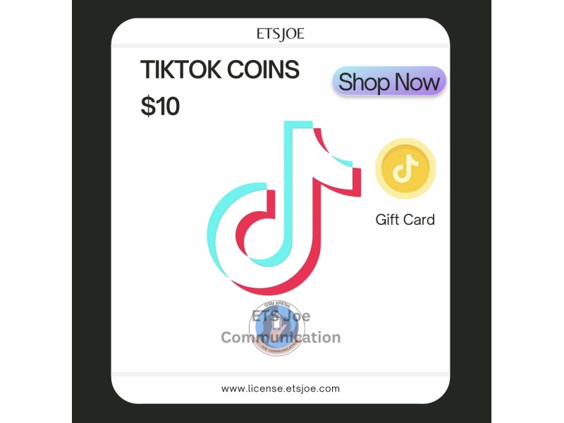TikTok Coins(Pièce) Carte cadeau de 10$ TikTok Coins(Pièce) Carte cadeau de 10$