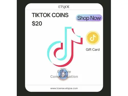 TikTok Coins(Pièce) Carte cadeau de 20$