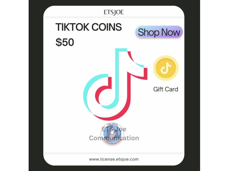 TikTok Coins(Pièce) Carte cadeau de 50$ TikTok Coins(Pièce) Carte cadeau de 50$