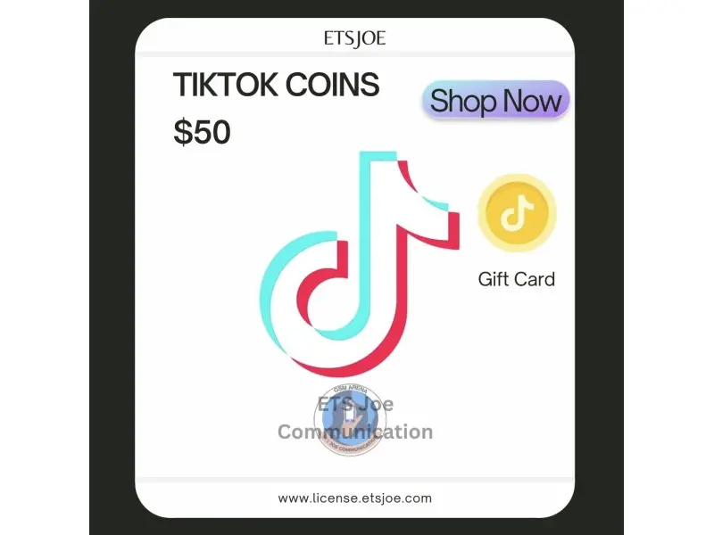 TikTok Coins(Pièce) Carte cadeau de 50$