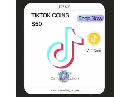 TikTok Coins(Pièce) Carte cadeau de 50$